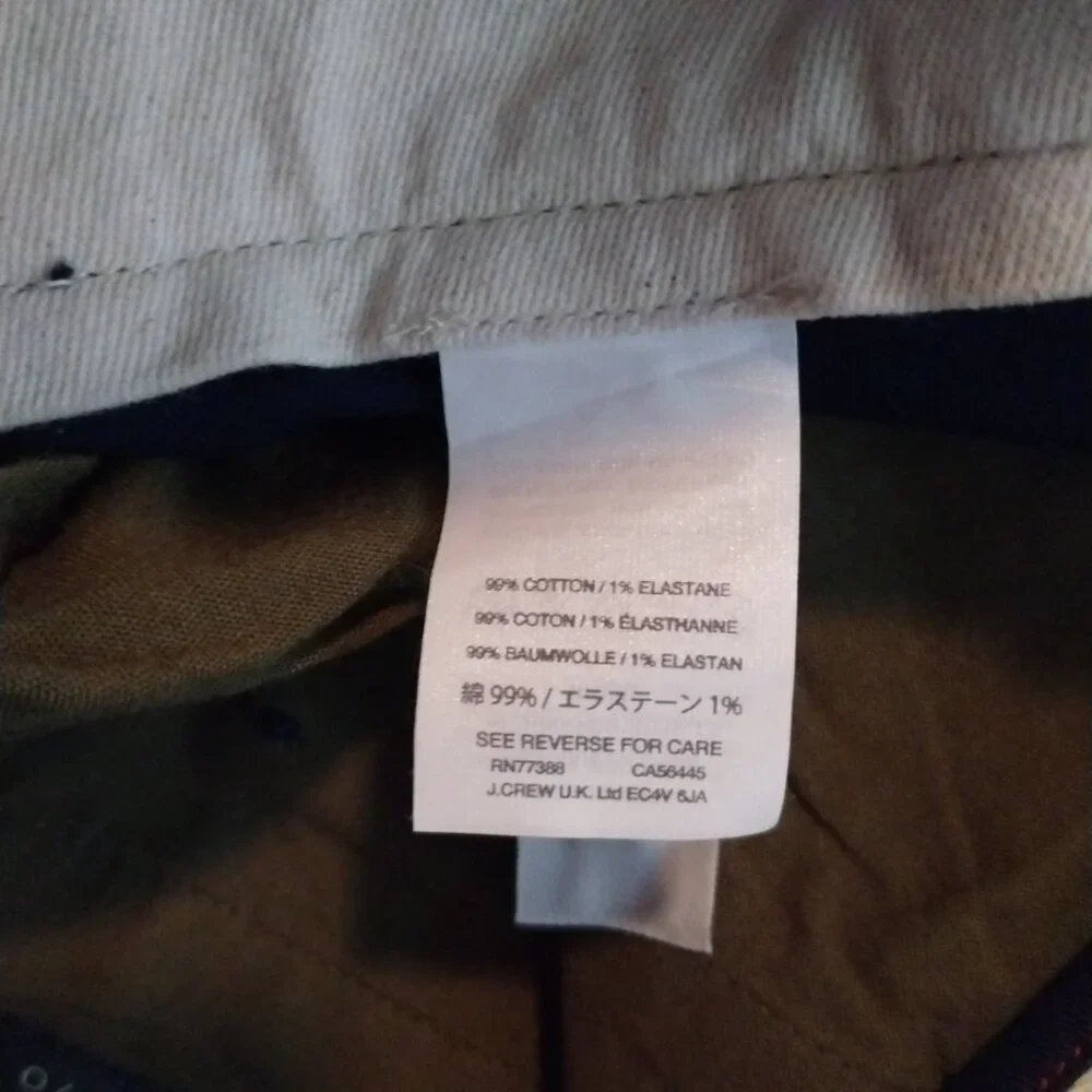 J. Crew Men's 770 Straight Fit Stretch‎ Tech Chino Pants Size 32x32 Navy Casual